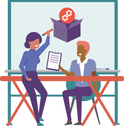 Illustration of people working together